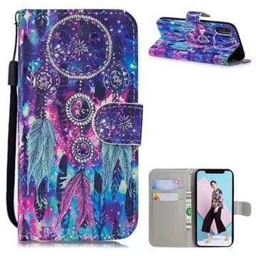 Star Wind Chimes 3D Painted Leather Wallet Phone Case for iPhone XS Max (6.5 inch)