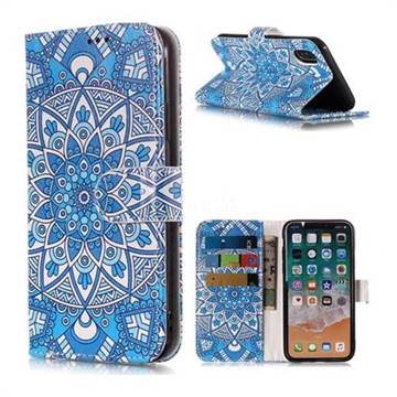Retro Totem Flower PU Leather Wallet Phone Case for iPhone XS Max (6.5 inch)