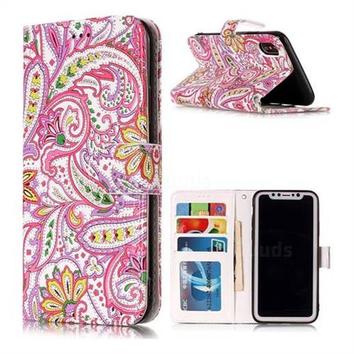 Pepper Flowers 3D Relief Oil PU Leather Wallet Case for iPhone XS Max (6.5 inch)