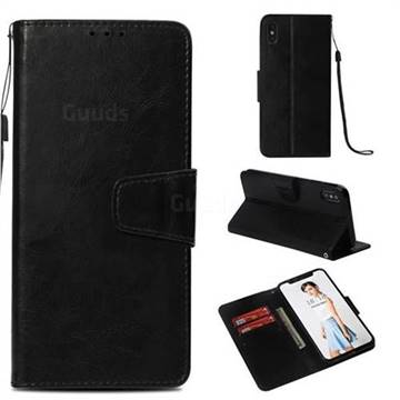 Retro Phantom Smooth PU Leather Wallet Holster Case for iPhone XS Max (6.5 inch) - Black