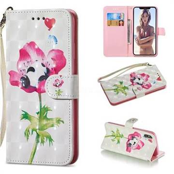 Flower Panda 3D Painted Leather Wallet Phone Case for iPhone XS Max (6.5 inch)