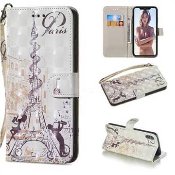 Tower Couple 3D Painted Leather Wallet Phone Case for iPhone XS Max (6.5 inch)