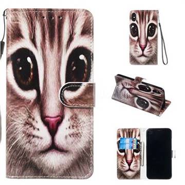 Coffe Cat Smooth Leather Phone Wallet Case for iPhone XS Max (6.5 inch)