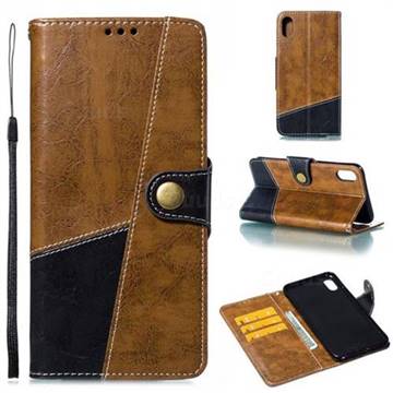 Retro Magnetic Stitching Wallet Flip Cover for iPhone XS Max (6.5 inch) - Brown