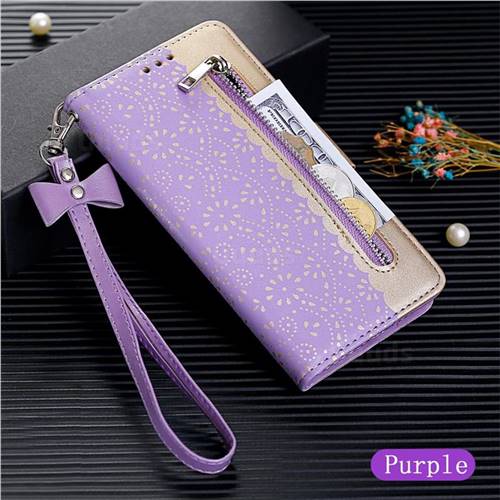 Luxury Lace Zipper Stitching Leather Phone Wallet Case for iPhone XS ...