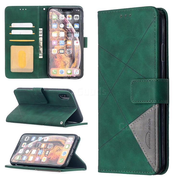 Binfen Color BF05 Prismatic Slim Wallet Flip Cover for iPhone XS Max (6.5 inch) - Green
