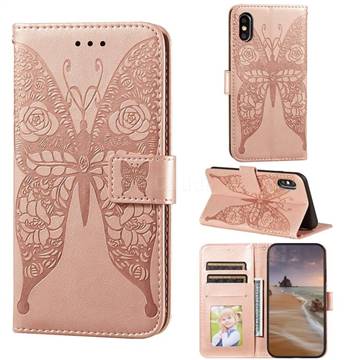 Intricate Embossing Rose Flower Butterfly Leather Wallet Case For Iphone Xs Max 6 5 Inch Rose Gold Leather Case Guuds