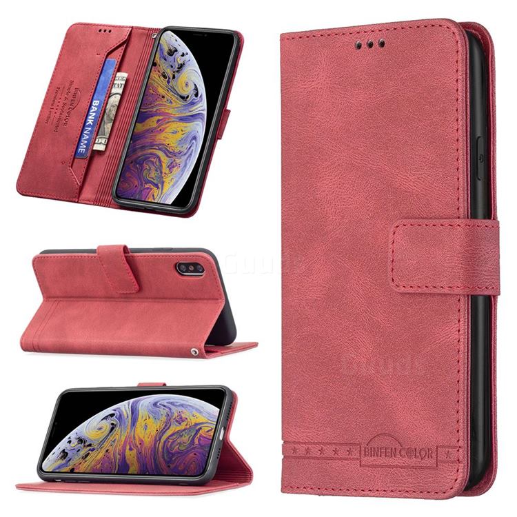 Binfen Color RFID Blocking Leather Wallet Case for iPhone XS Max (6.5 inch) - Red