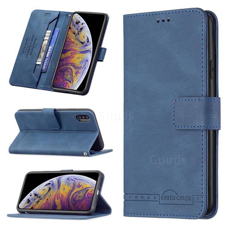 Binfen Color RFID Blocking Leather Wallet Case for iPhone XS Max (6.5 inch) - Blue