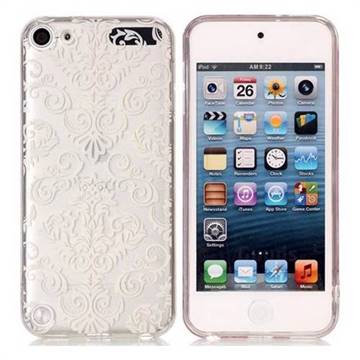 White Lace Flowers Super Clear Soft TPU Back Cover for iPod Touch 5 6
