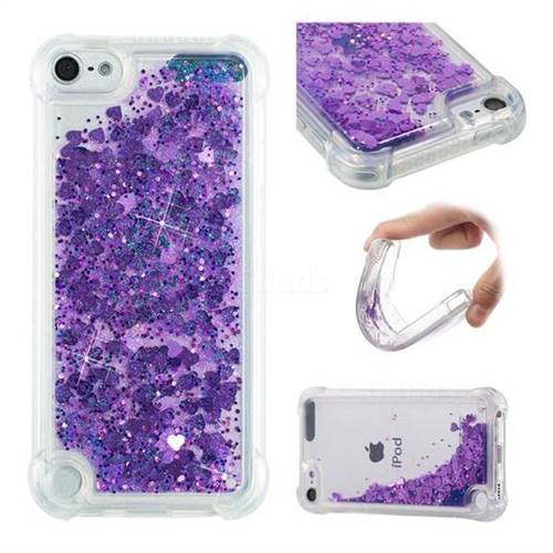 Dynamic Liquid Glitter Sand Quicksand Star TPU Case for iPod Touch 5 6 - Purple