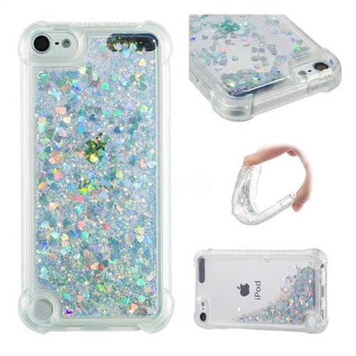 Dynamic Liquid Glitter Sand Quicksand Star TPU Case for iPod Touch 5 6 - Silver