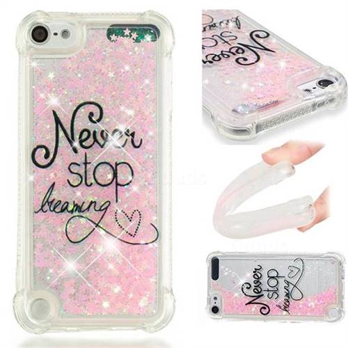 Never Stop Dreaming Dynamic Liquid Glitter Sand Quicksand Star TPU Case for iPod Touch 5 6