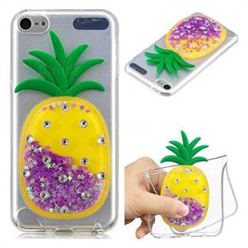 Purple Pineapple Liquid Quicksand Soft 3D Cartoon Case for iPod Touch 5 6