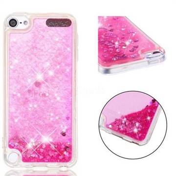 Dynamic Liquid Glitter Quicksand Sequins TPU Phone Case for iPod Touch 5 6 - Rose