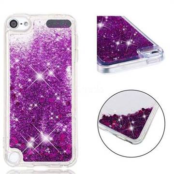 Dynamic Liquid Glitter Quicksand Sequins TPU Phone Case for iPod Touch 5 6 - Purple