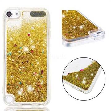 Dynamic Liquid Glitter Quicksand Sequins TPU Phone Case for iPod Touch 5 6 - Golden