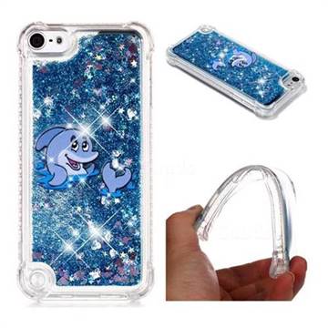 Happy Dolphin Dynamic Liquid Glitter Sand Quicksand Star TPU Case for iPod Touch 5 6