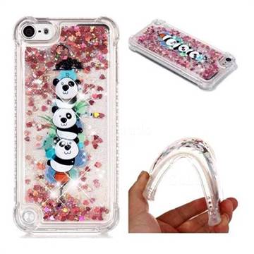 Three Pandas Dynamic Liquid Glitter Sand Quicksand Star TPU Case for iPod Touch 5 6