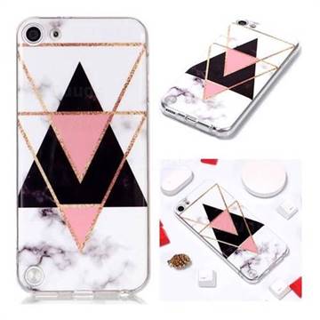 Inverted Triangle Black Soft TPU Marble Pattern Phone Case for iPod Touch 5 6