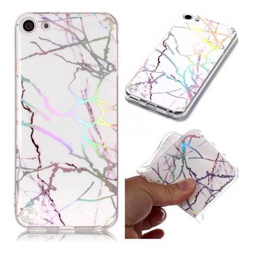 Color White Marble Pattern Bright Color Laser Soft TPU Case for iPod Touch 5 6