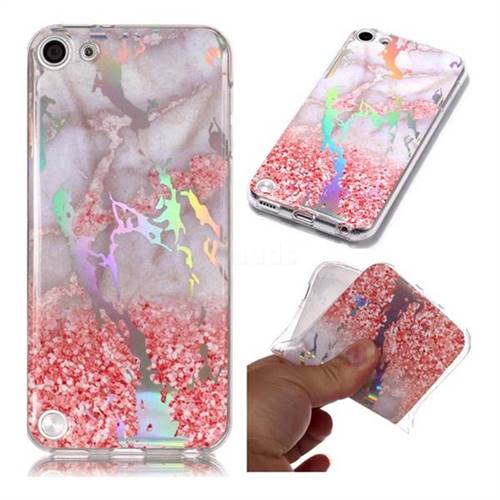 Powder Sandstone Marble Pattern Bright Color Laser Soft TPU Case for iPod Touch 5 6