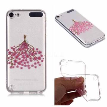 Cherry Plum Flower Super Clear Soft TPU Back Cover for iPod Touch 5 6