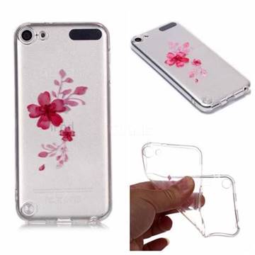 Red Cherry Blossom Super Clear Soft TPU Back Cover for iPod Touch 5 6