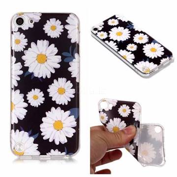 White Chrysanthemum Matte Soft TPU Back Cover for iPod Touch 5 6