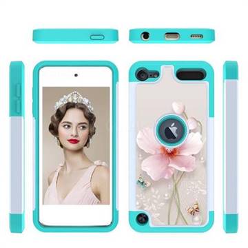 Pearl Flower Shock Absorbing Hybrid Defender Rugged Phone Case Cover for iPod Touch 5 6