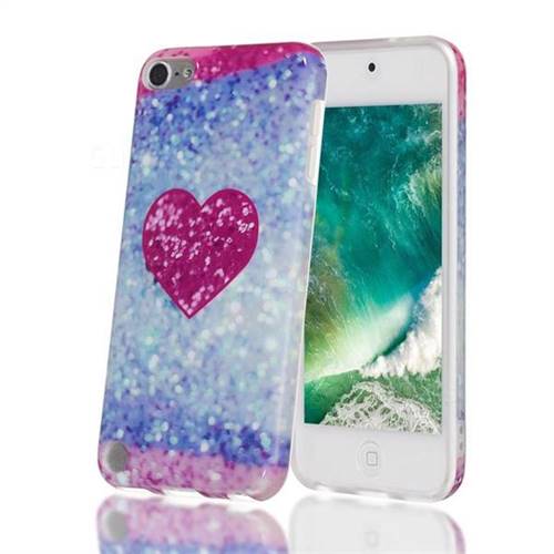 Glitter Rose Heart Marble Clear Bumper Glossy Rubber Silicone Phone Case for iPod Touch 5 6