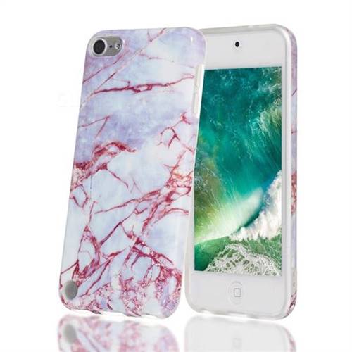 White Stone Marble Clear Bumper Glossy Rubber Silicone Phone Case for iPod Touch 5 6
