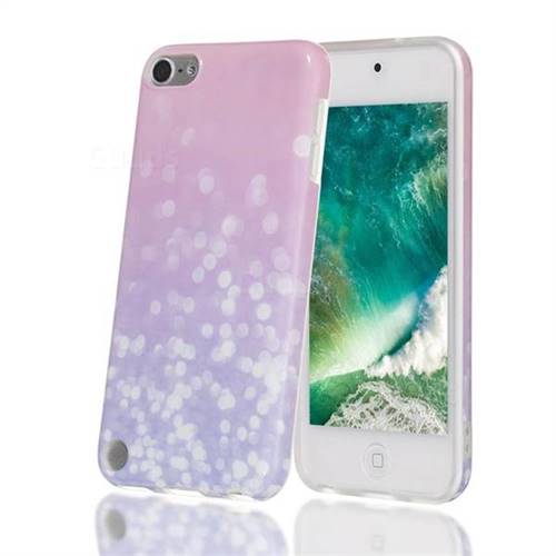 Glitter Pink Marble Clear Bumper Glossy Rubber Silicone Phone Case for iPod Touch 5 6