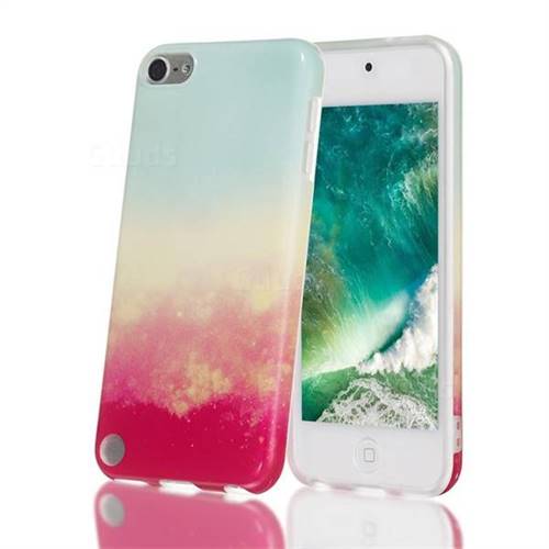 Sunset Glow Marble Clear Bumper Glossy Rubber Silicone Phone Case for iPod Touch 5 6