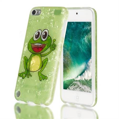 Smile Frog Shell Pattern Clear Bumper Glossy Rubber Silicone Phone Case for iPod Touch 5 6