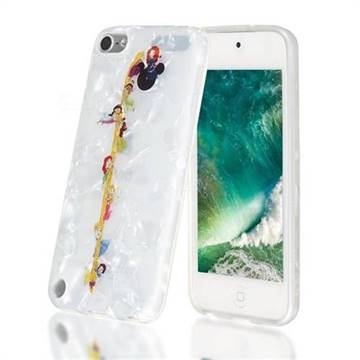 Lovely Princesses Shell Pattern Clear Bumper Glossy Rubber Silicone Phone Case for iPod Touch 5 6
