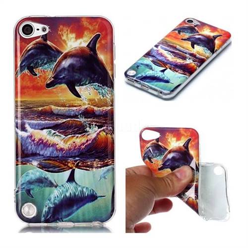 Flying Dolphin Soft TPU Cell Phone Back Cover for iPod Touch 5 6