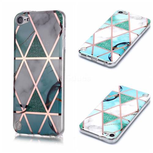 Green White Galvanized Rose Gold Marble Phone Back Cover for iPod Touch 5 6