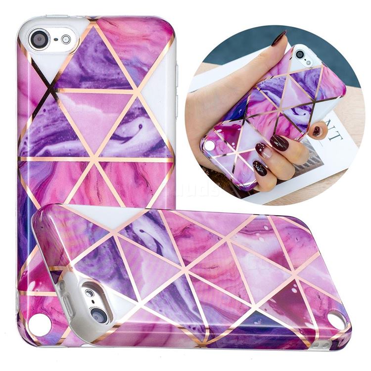 Purple Dream Triangle Painted Marble Electroplating Protective Case for iPod Touch 5 6