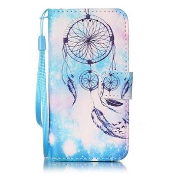 Blue Campanula Leather Wallet Case for iPod touch iTouch 5 6