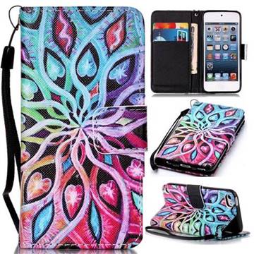 Spreading Flowers Leather Wallet Phone Case for iPod touch iTouch 5 6