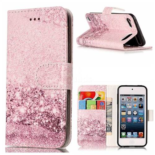 Glittering Rose Gold PU Leather Wallet Case for iPod Touch 5 6