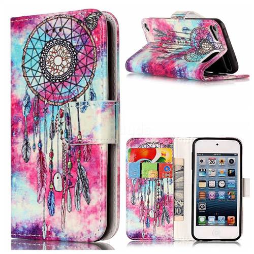 Butterfly Chimes PU Leather Wallet Case for iPod Touch 5 6