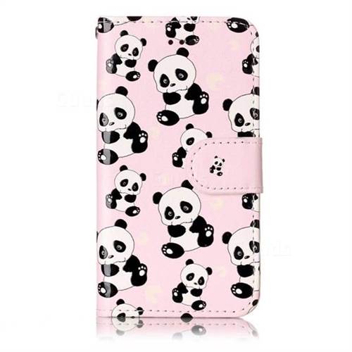 Panda Touch 6 Chreey Phone Case for iPod Touch 5 3D Relief Pattern Flip PU Leather Protective Case with Wallet Card Slots Stand Function