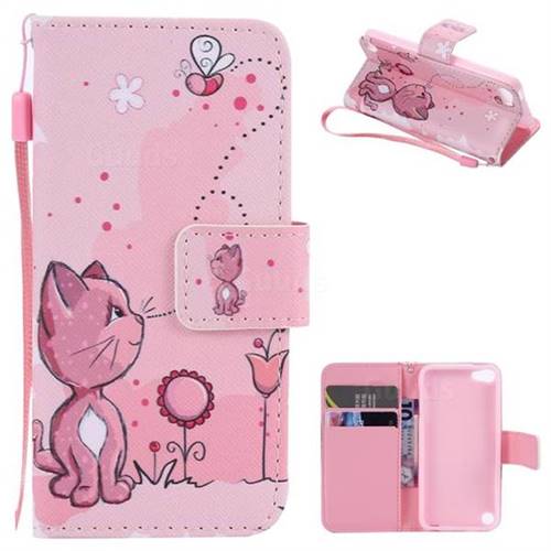 Cats and Bees PU Leather Wallet Case for iPod Touch 5 6