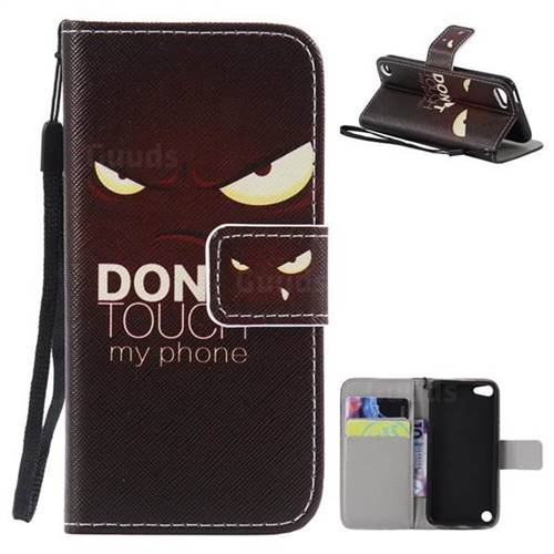 Angry Eyes PU Leather Wallet Case for iPod Touch 5 6