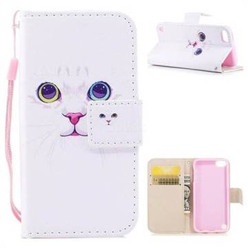 White Cat PU Leather Wallet Case for iPod Touch 5 6