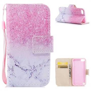 Marble Powder PU Leather Wallet Case for iPod Touch 5 6
