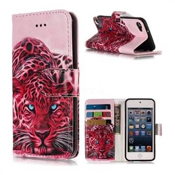 Pink Leopard PU Leather Wallet Phone Case for iPod Touch 5 6