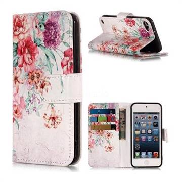 Vintage Rose Flower PU Leather Wallet Phone Case for iPod Touch 5 6